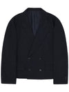 DOUBLE BREASTED PIN STRIPE BLAZER in navy - MYDEEPBLUEMEMORIES - BALAAN 2