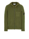 Waffen Patch Fleece Zip Up Hoodie Green - STONE ISLAND - BALAAN 2