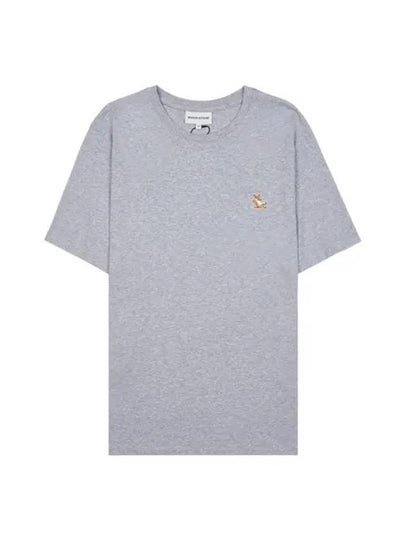 Chillax Fox Patch Regular Short Sleeve T-Shirt Grey - MAISON KITSUNE - BALAAN 2