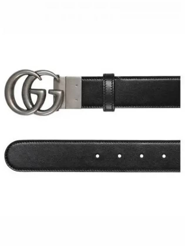 GG Marmont Reversible Leather Belt Black - GUCCI - BALAAN.