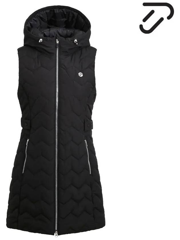 quilted long padded vest IPL3WWV618 BK - IJP DESIGN - BALAAN 1