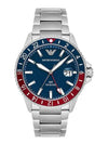 Men's Diver GMT Dual Time Metal Watch Silver - EMPORIO ARMANI - BALAAN 3