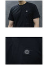 Logo Patch Short Sleeves T-Shirt Black - STONE ISLAND - BALAAN 5