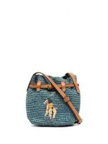 W Raffia Mini Belport Bucket Bag Blue 1236797 - POLO RALPH LAUREN - BALAAN 1