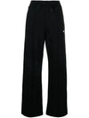 Mini Logo Cotton Wide Pants Black - MSGM - BALAAN 2