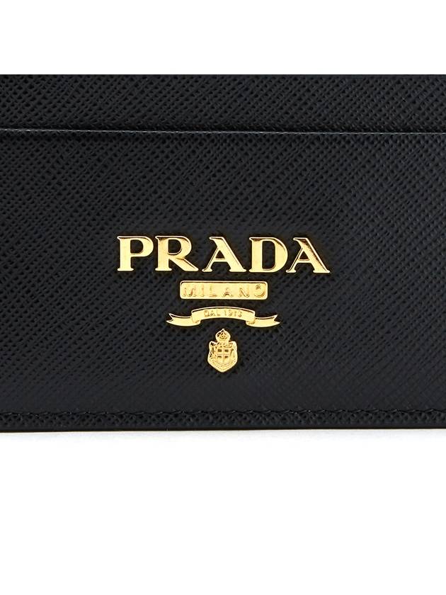 Metal Logo Saffiano Card Wallet Black - PRADA - BALAAN 6