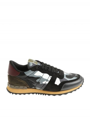 Camouflage Rockrunner Low Top Sneakers Grey - VALENTINO - BALAAN 1