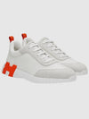 Men s Bouncing Sneakers Mesh White H Black Orange Two tone - HERMES - BALAAN 4