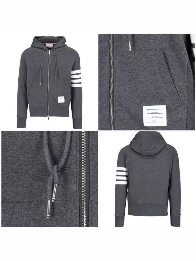 Engineered 4 Bar Diagonal Zip Up Hoodie Navy - THOM BROWNE - BALAAN 7