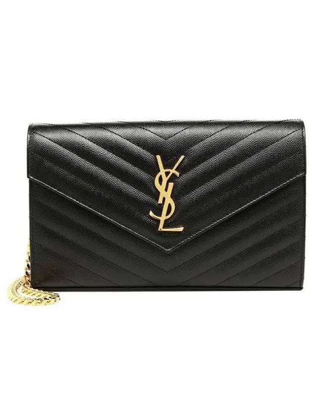 Monogram Matelasse Chain Shoulder Bag Black - SAINT LAURENT - BALAAN 3