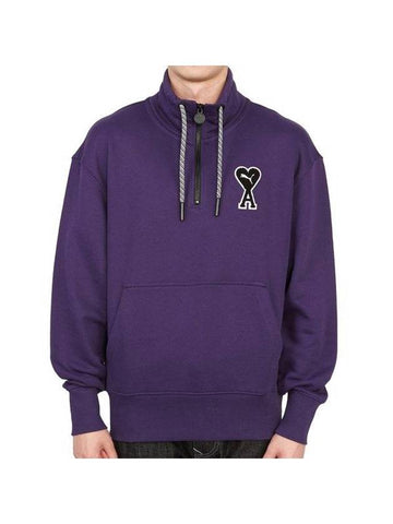 Men's Half Zip-Up Sweatshirt Purple - PUMA - BALAAN 1