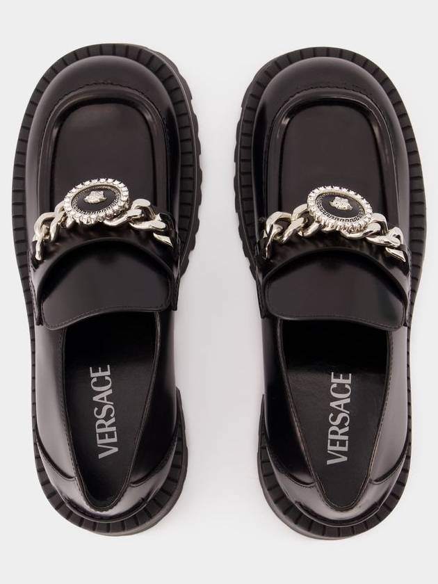 Alia Flat Shoes - Versace - Leather - Black - VERSACE - BALAAN 4