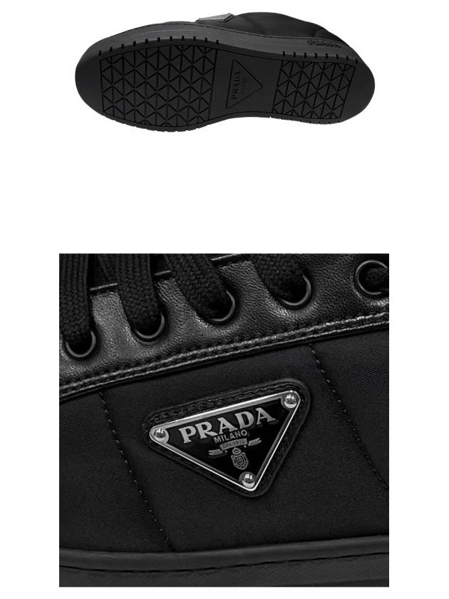 Downtown Nappa Leather Re-Nylon Low Top Sneakers Black - PRADA - BALAAN 6