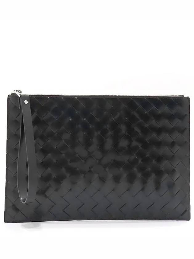 592648 Black Color Intrecciato Pouch Clutch Wrist Strap - BOTTEGA VENETA - BALAAN 2