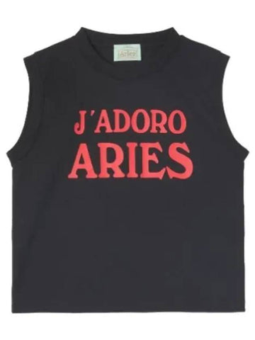 Aries Adoro Shrunken Vest Black - ARIES - BALAAN 1