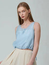 Soft see-through string sleeveless blouse blue - PINBLACK - BALAAN 1