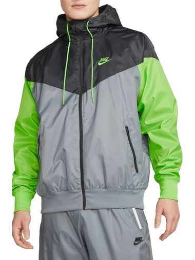 Sportswear Windrunner Hoodie Track Jacket Cool Grey Action Green - NIKE - BALAAN 1