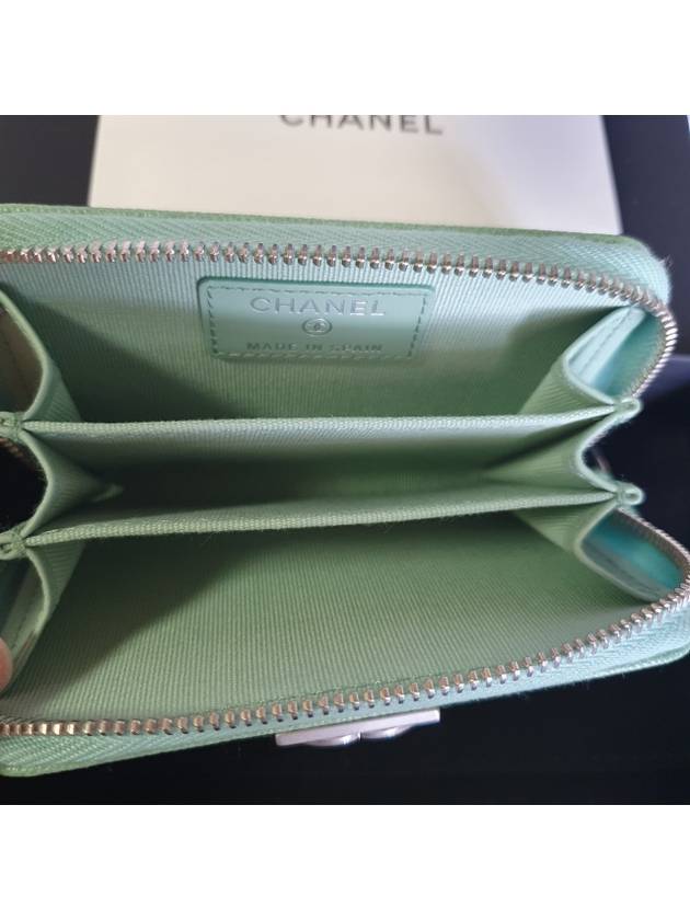 Boy Silver Zipper Card Wallet Mint - CHANEL - BALAAN 5