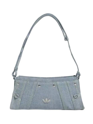 Logo Plaque Denim Shoulder Bag Light Blue - ADIDAS - BALAAN 1