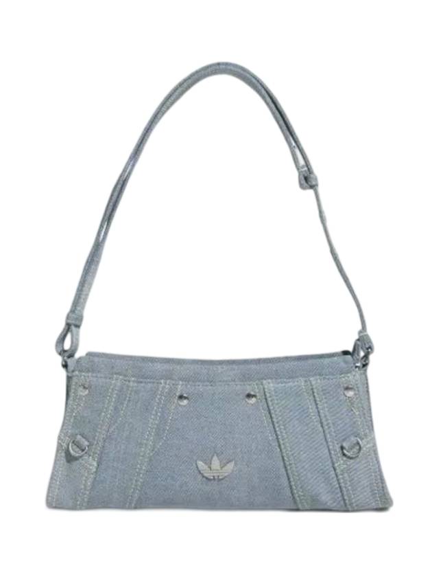 Logo Plaque Denim Shoulder Bag Light Blue - ADIDAS - BALAAN 1