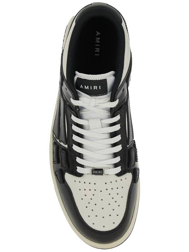 'Skel Top Low' Black And White Sneakers With Logo Patch On Thetongue And Contrasting Details On The Side In Leather Man - AMIRI - BALAAN 4