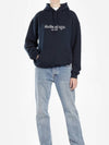 Embroidered Logo Hoodie Navy - BALENCIAGA - BALAAN 5