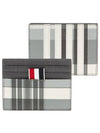 4-Bar Madras Pebble Grain Leather Card Wallet - THOM BROWNE - BALAAN 6