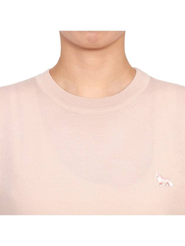 Women's Baby Fox Patch Regular Knit Top Pink - MAISON KITSUNE - BALAAN 6