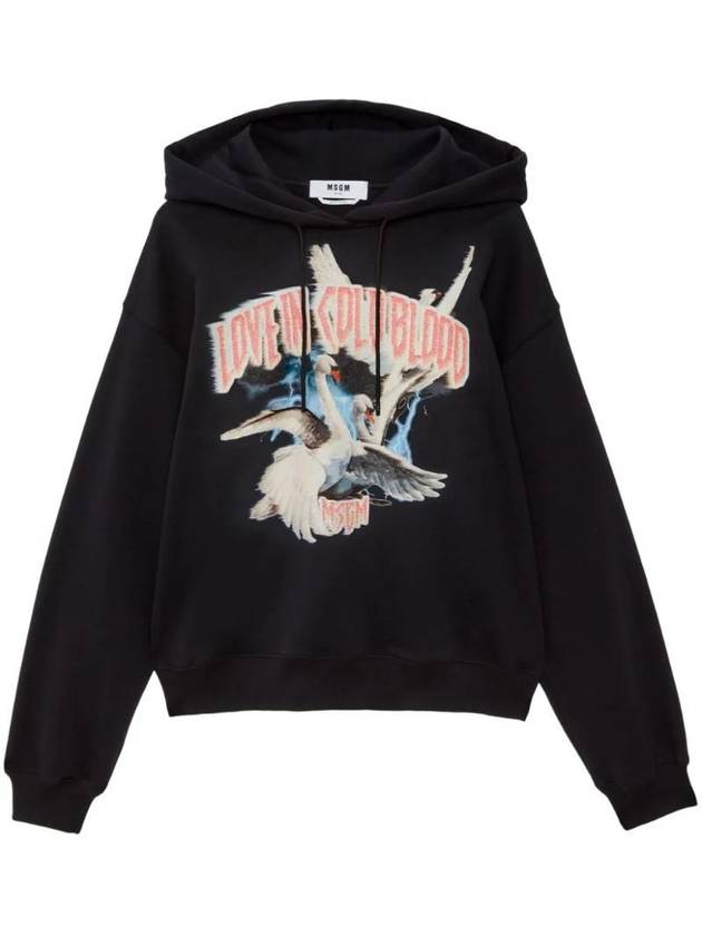 graphic print hooded top black - MSGM - BALAAN 1