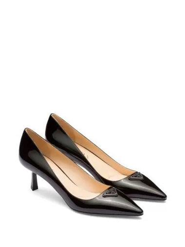 1I154N 069 F0002 Brushed leather logo slingback pumps - PRADA - BALAAN 1