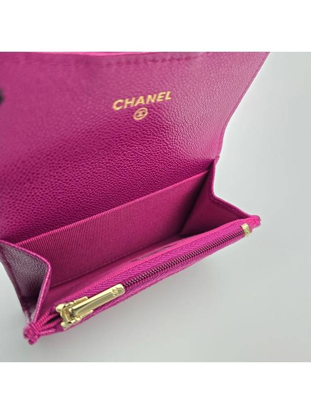 Classic Flap Caviar Card Wallet Gold Pink - CHANEL - BALAAN 8