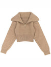 La Maille Risoul Double Collar Knit Top Dark Beige - JACQUEMUS - BALAAN 2