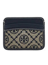 T Monogram Jacquard Card Wallet Navy - TORY BURCH - BALAAN 2