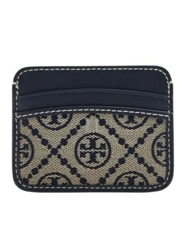 T Monogram Jacquard Card Wallet Navy - TORY BURCH - BALAAN 2