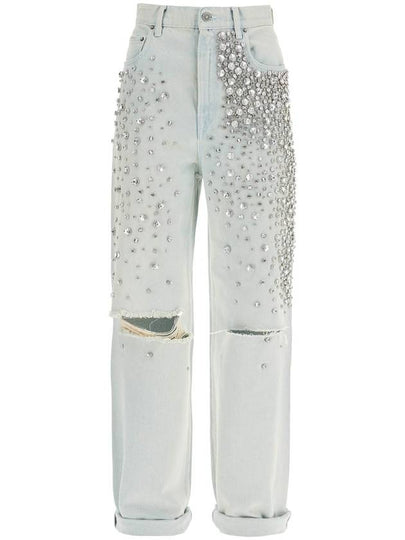 Women's Crystal Bleached Straight Jeans Blue - GOLDEN GOOSE - BALAAN 2