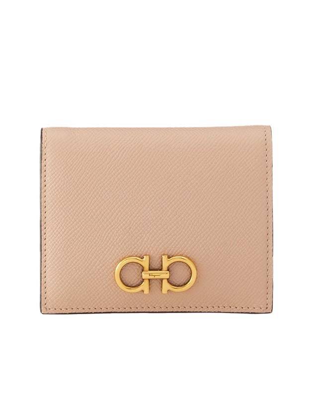 Gancini Compact Wallet Pink - SALVATORE FERRAGAMO - BALAAN.