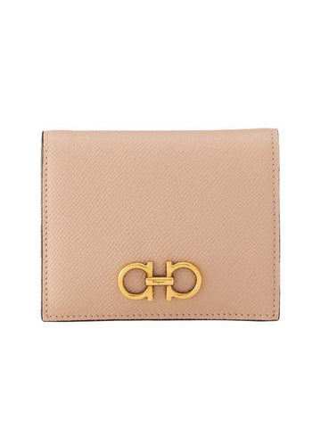 Gancini Compact Wallet Pink - SALVATORE FERRAGAMO - BALAAN.