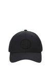 Stone Island Signature Compass Waffen Logo Embro Cotton Baseball Cap Black - STONE ISLAND - BALAAN 2