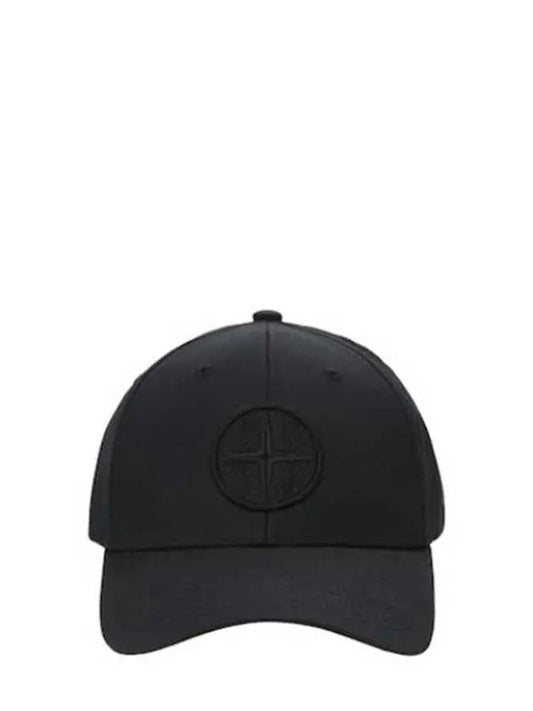 Stone Island Signature Compass Waffen Logo Embro Cotton Baseball Cap Black - STONE ISLAND - BALAAN 2