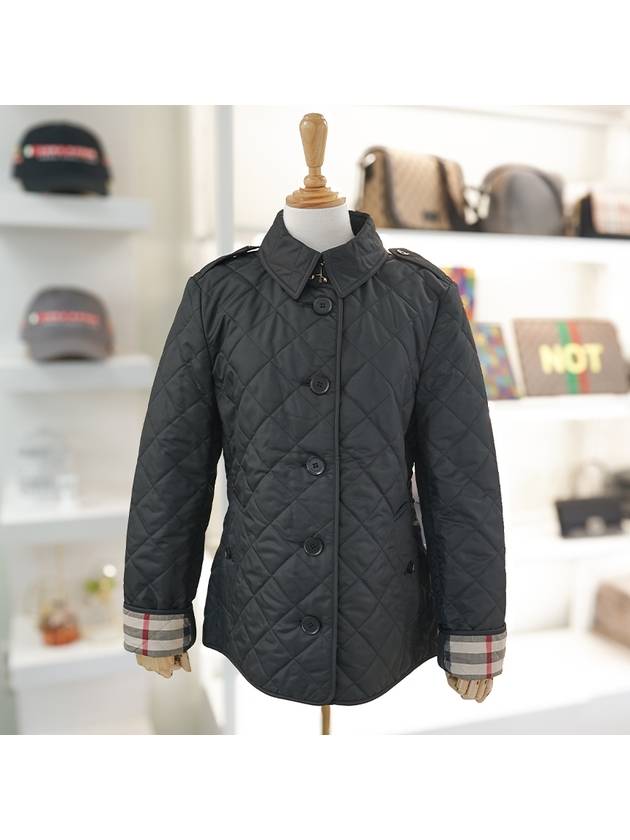 New Frankby Diamond Quilted Jacket Black - BURBERRY - BALAAN 2