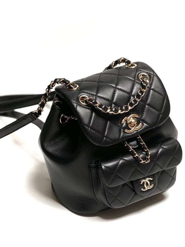 Small Backpack Calfskin Gold Metal Black - CHANEL - BALAAN 2