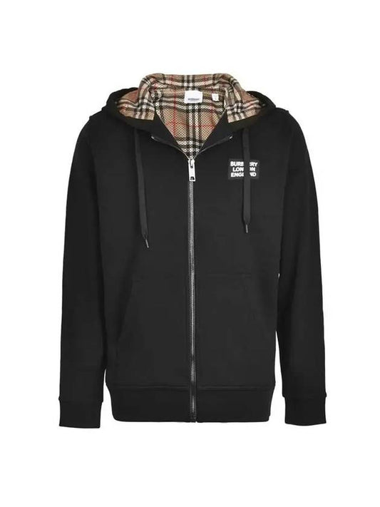 HOVE Check Hoodie Zip-up Jacket Black - BURBERRY - BALAAN 1