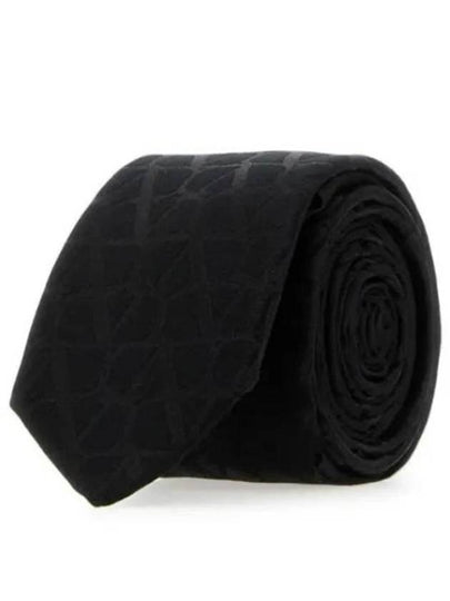 Wool Silk Tie Black - VALENTINO - BALAAN 2