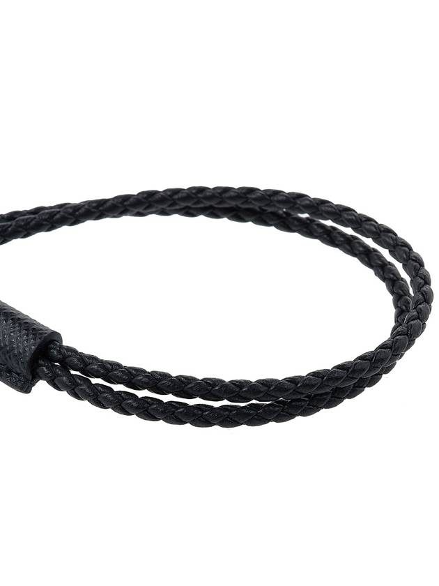 Nappa Braided Triangle Logo Bracelet Black - PRADA - BALAAN 8