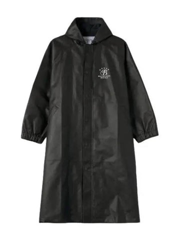 Logo Long Raincoat Black Jumper Jacket - BALENCIAGA - BALAAN 1