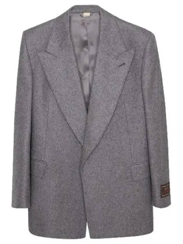 Wool Cashmere Formal Jacket Light Grey - GUCCI - BALAAN 2