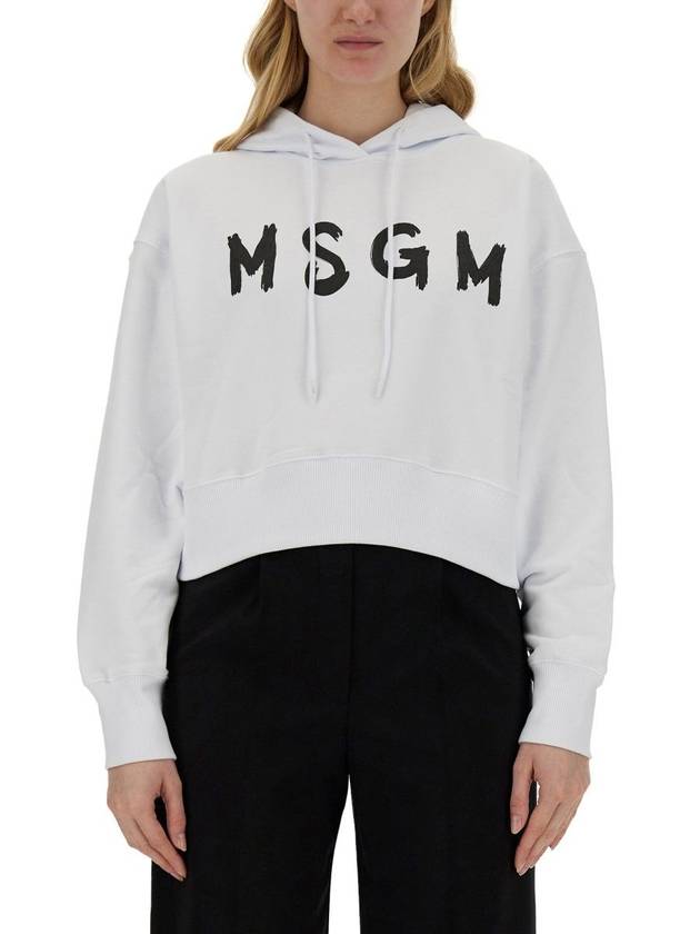 Hooded Sweatshirt 3641MDM136 24700001 WHITE - MSGM - BALAAN 3