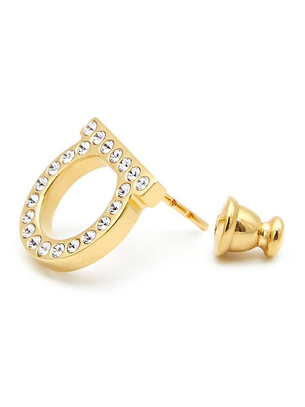 Gancini Crystal Large Earrings Gold - SALVATORE FERRAGAMO - BALAAN 7