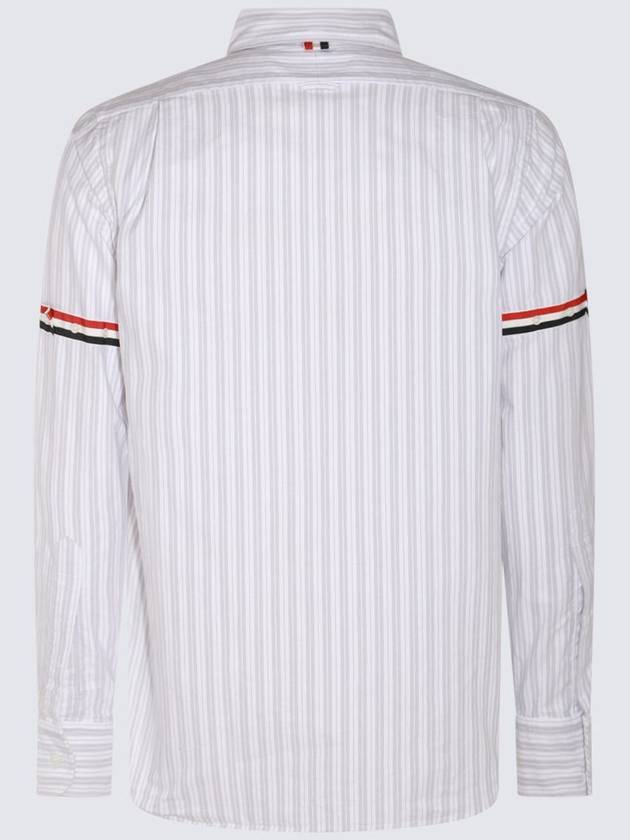 Stripe Oxford Armband Long Sleeve Shirt Grey - THOM BROWNE - BALAAN 5