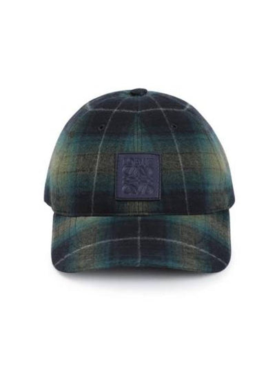 Patch Tartan Wool Ball Cap Black Green - LOEWE - BALAAN 2